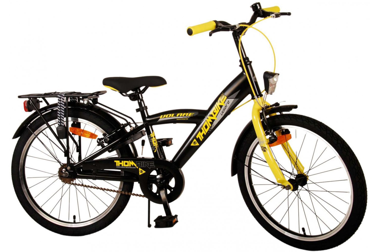 Volare Thombike Jongensfiets 20 inch Zwart Geel | 2 handremmen