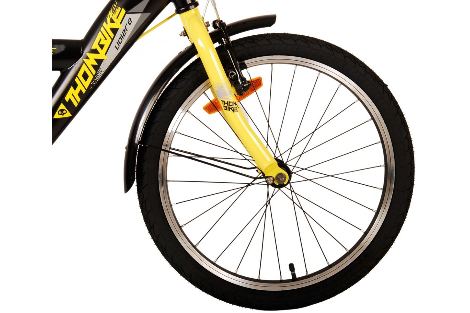 Volare Thombike Jongensfiets 20 inch Zwart Geel | 2 handremmen