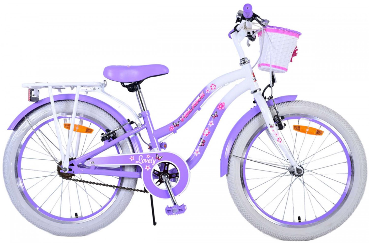 Volare Lovely Meisjesfiets 20 inch Paars | 2 handremmen