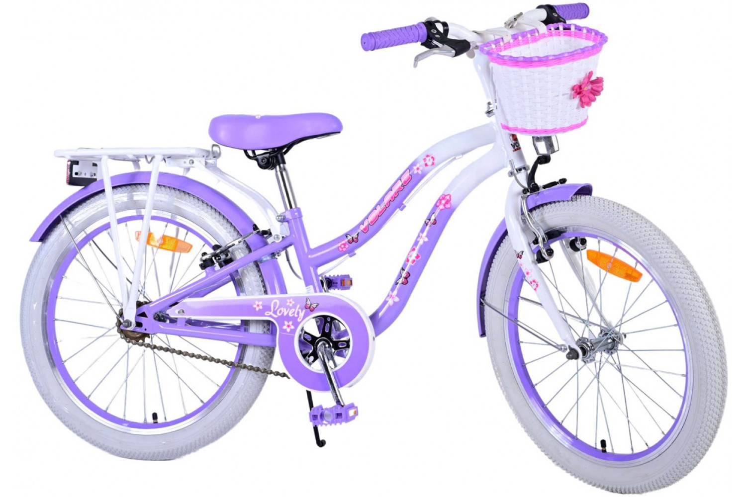 Volare Lovely Meisjesfiets 20 inch Paars | 2 handremmen