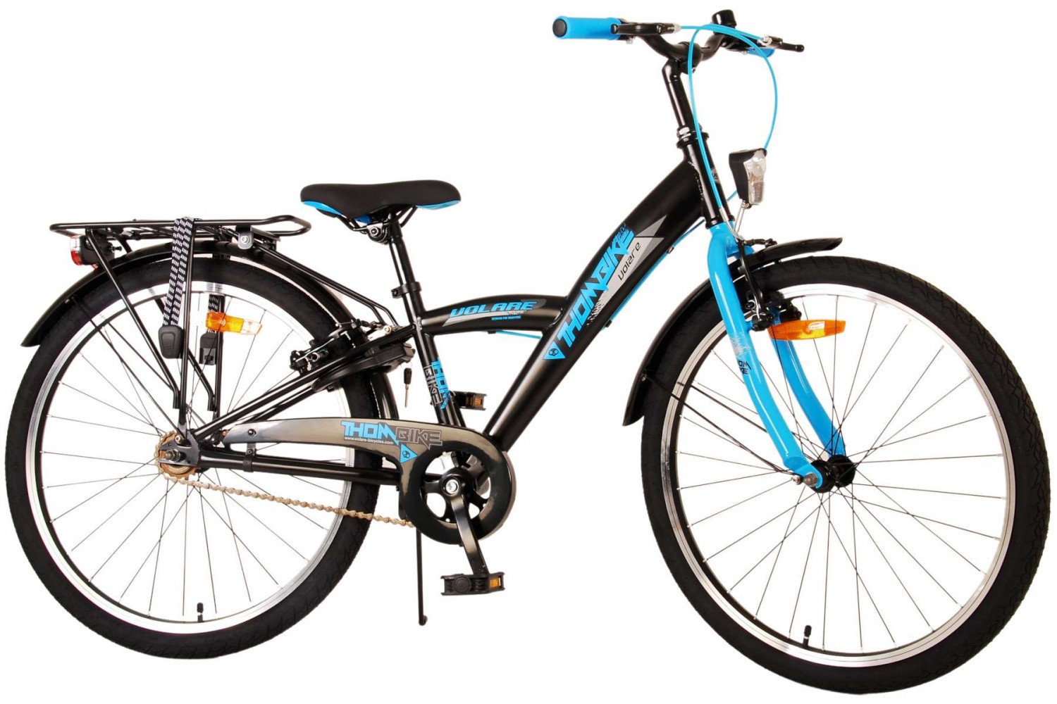 Volare Thombike Jongensfiets 24 inch Zwart Blauw | 2 handremmen