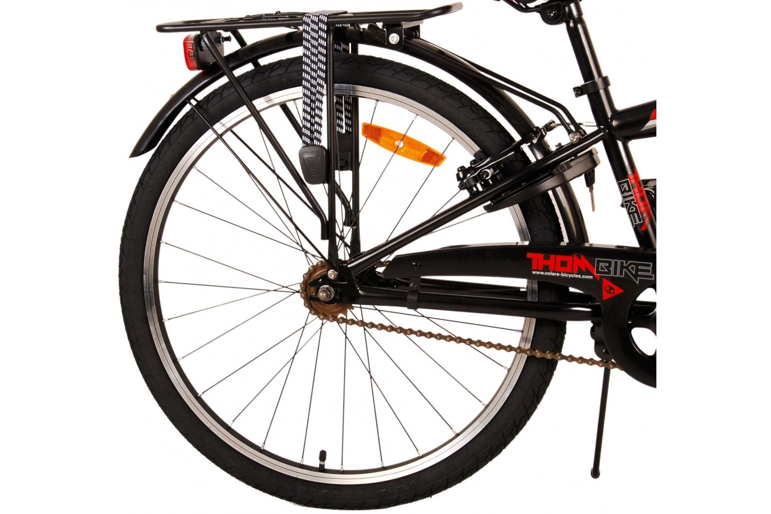 Volare Thombike Jongensfiets 24 inch Zwart Rood | 2 handremmen