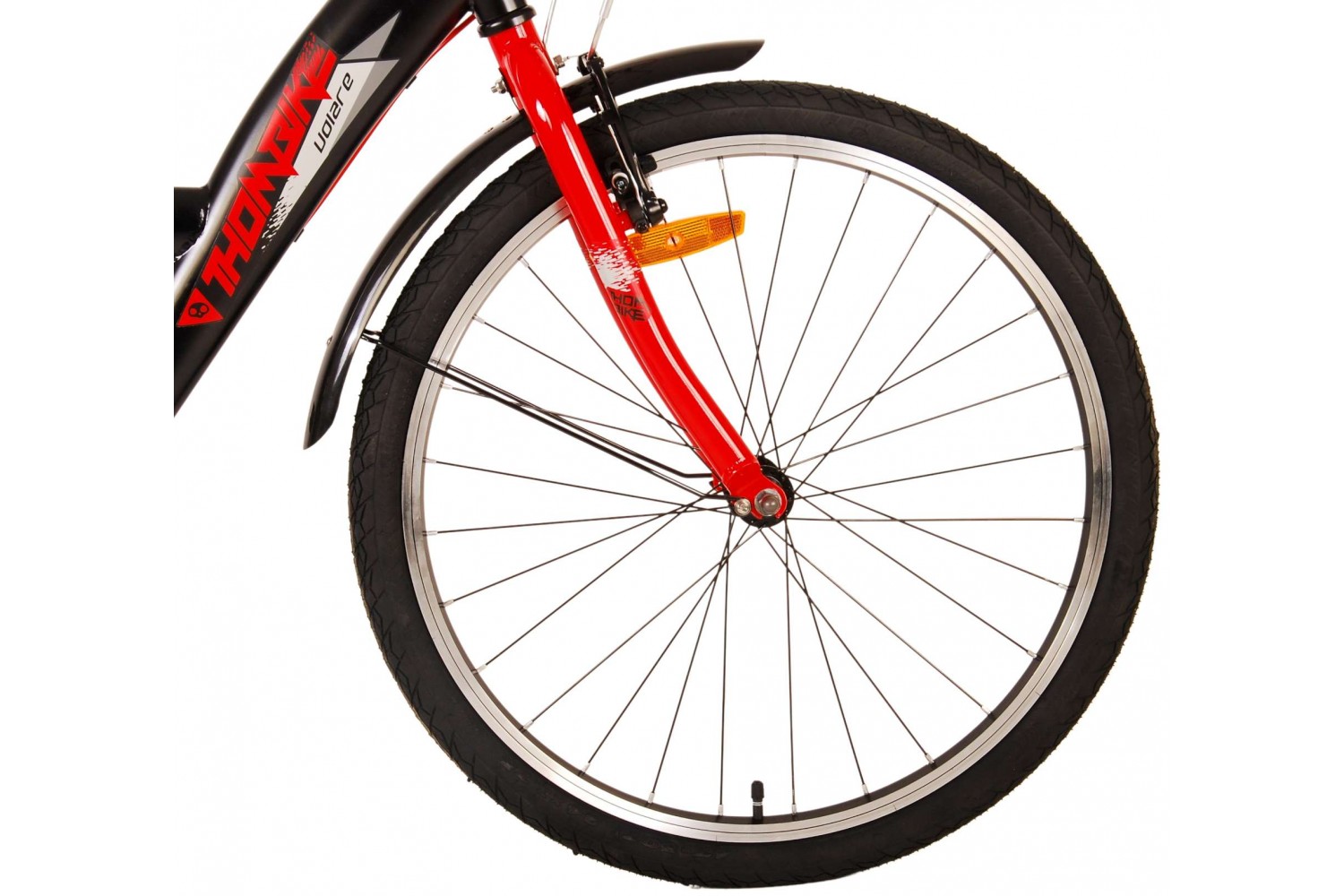 Volare Thombike Jongensfiets 24 inch Zwart Rood | 2 handremmen