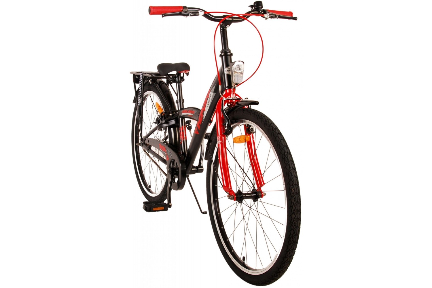 Volare Thombike Jongensfiets 24 inch Zwart Rood | 2 handremmen