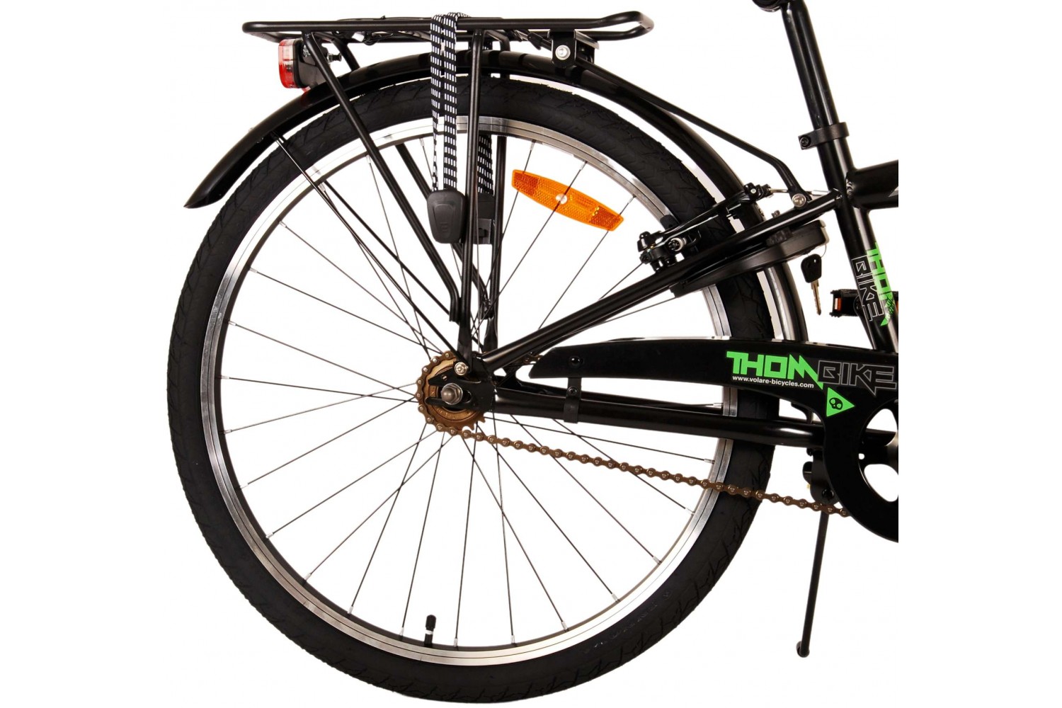 Volare Thombike Jongensfiets 24 inch Zwart Groen | 2 handremmen