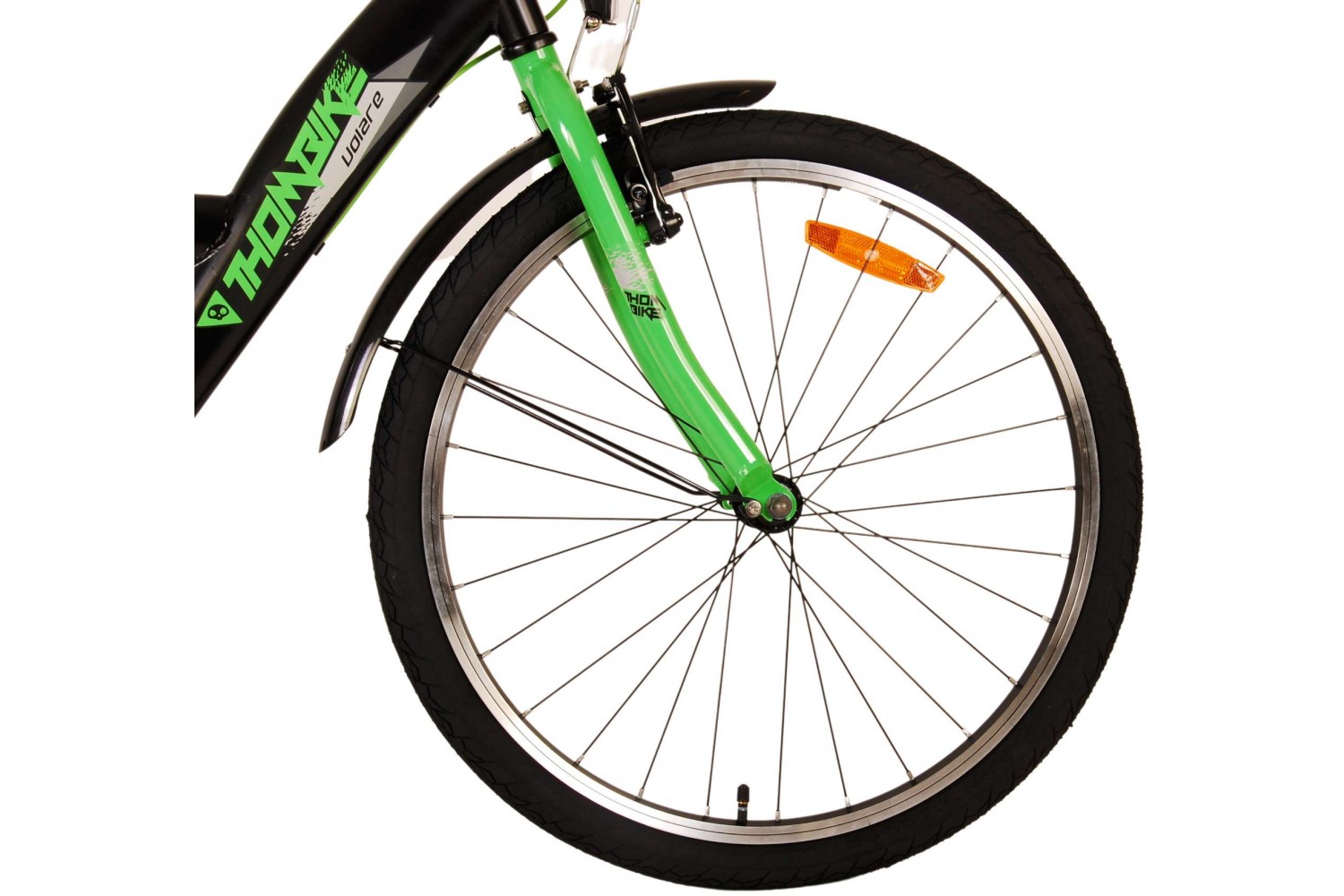 Volare Thombike Jongensfiets 24 inch Zwart Groen | 2 handremmen