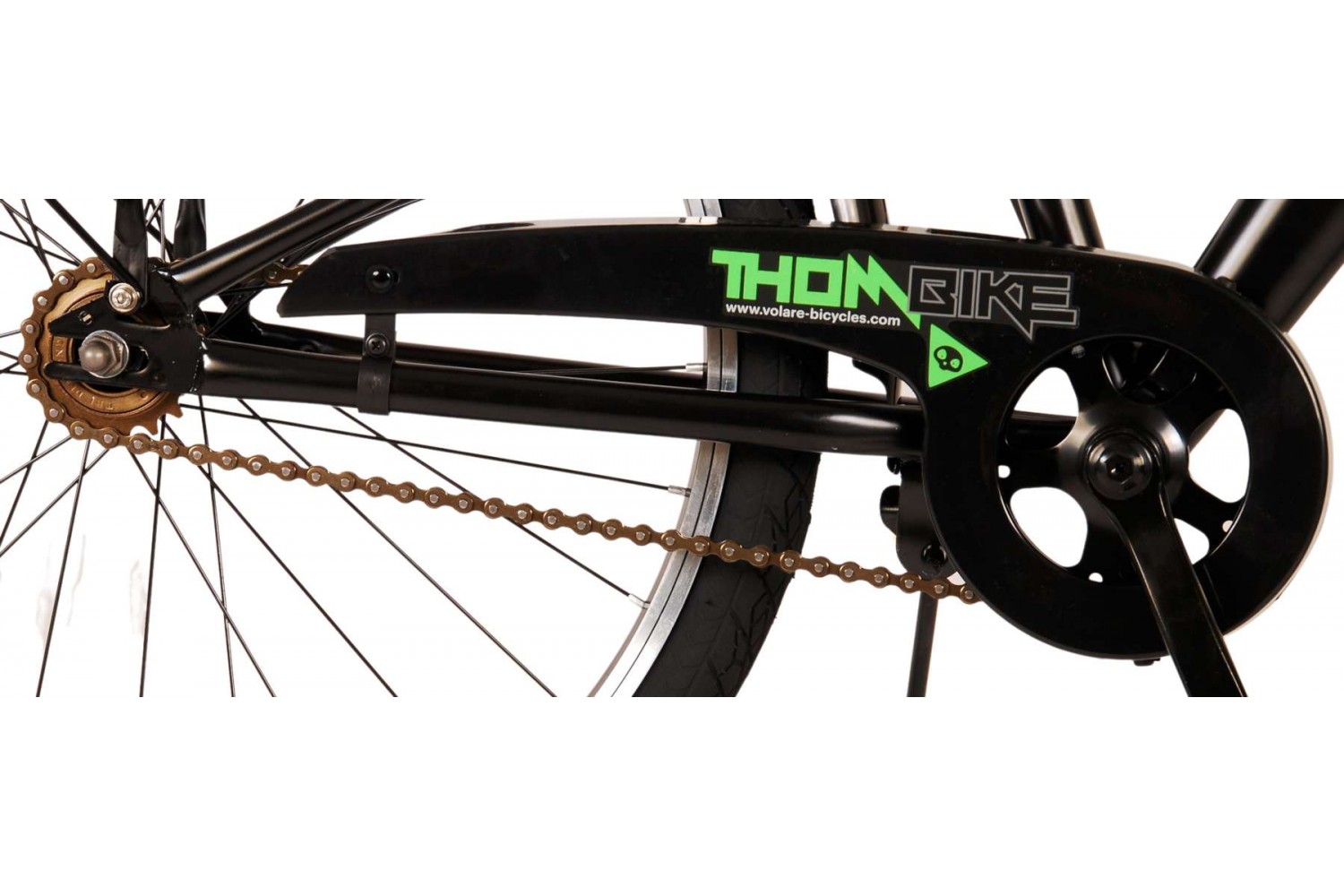 Volare Thombike Jongensfiets 24 inch Zwart Groen | 2 handremmen