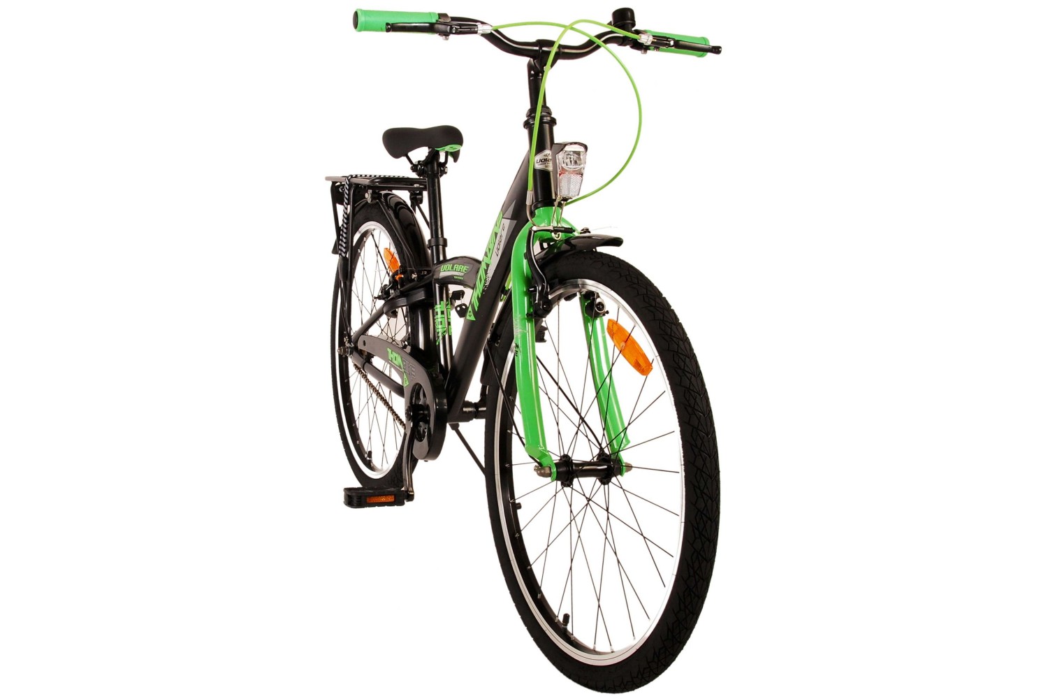 Volare Thombike Jongensfiets 24 inch Zwart Groen | 2 handremmen