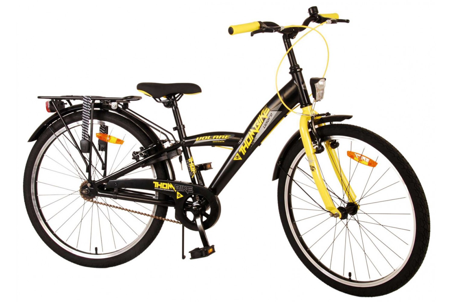 Volare Thombike Jongensfiets 24 inch Zwart Geel | 2 handremmen