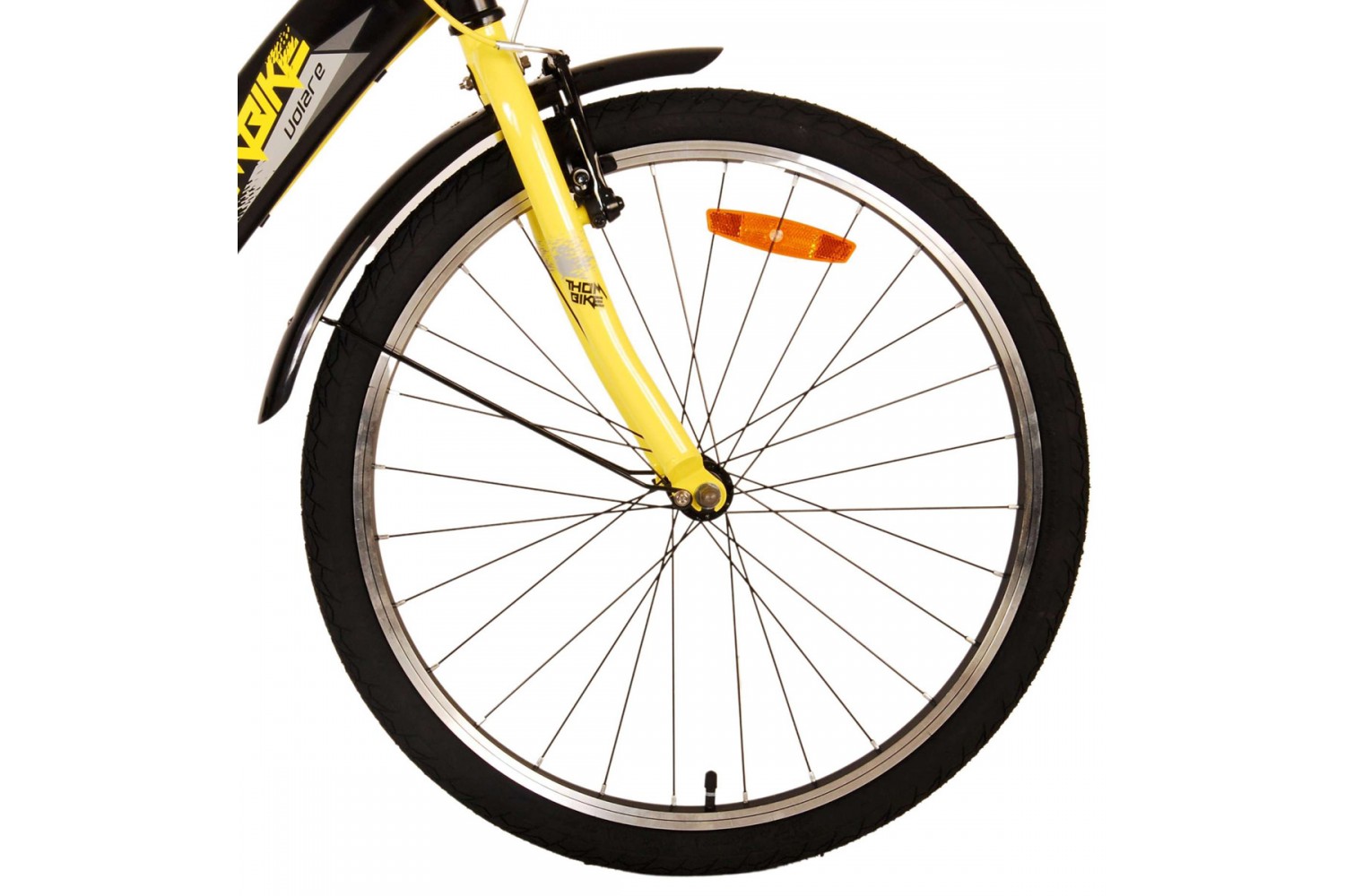 Volare Thombike Jongensfiets 24 inch Zwart Geel | 2 handremmen