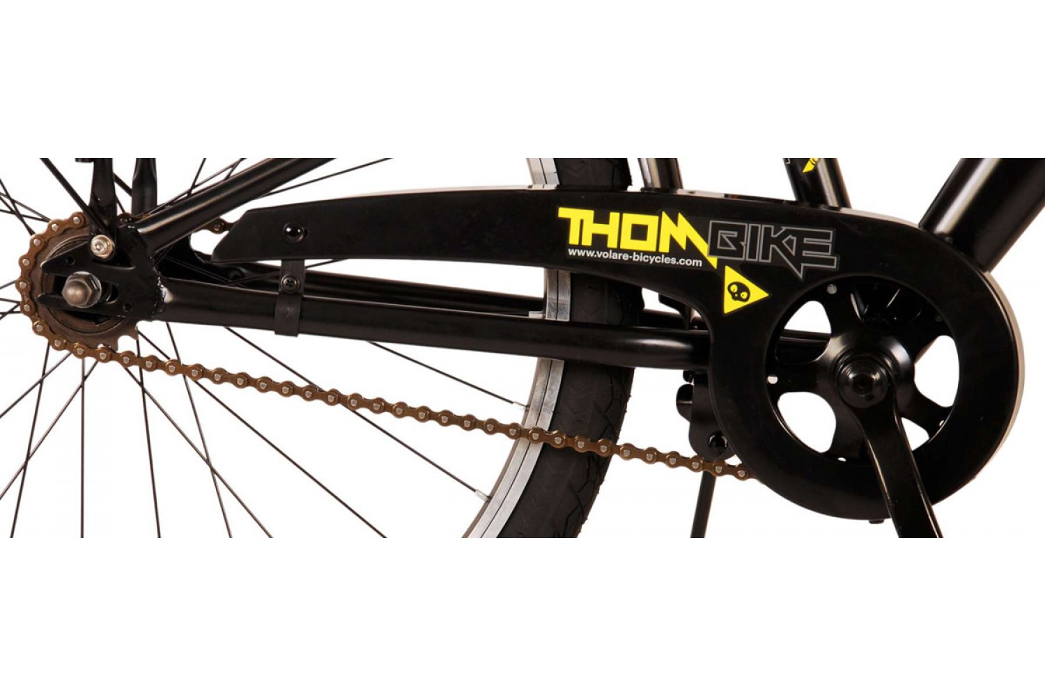 Volare Thombike Jongensfiets 24 inch Zwart Geel | 2 handremmen