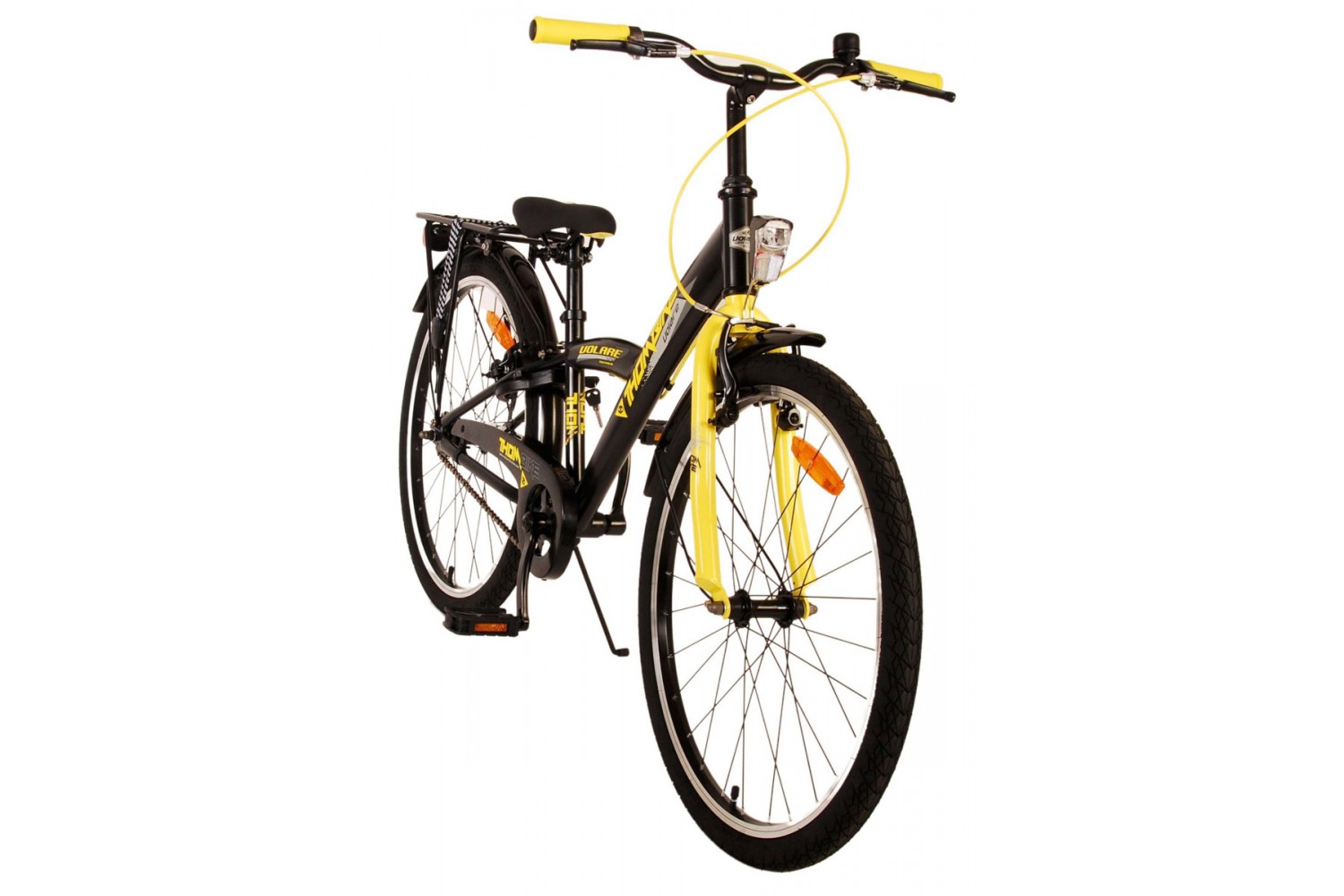 Volare Thombike Jongensfiets 24 inch Zwart Geel | 2 handremmen