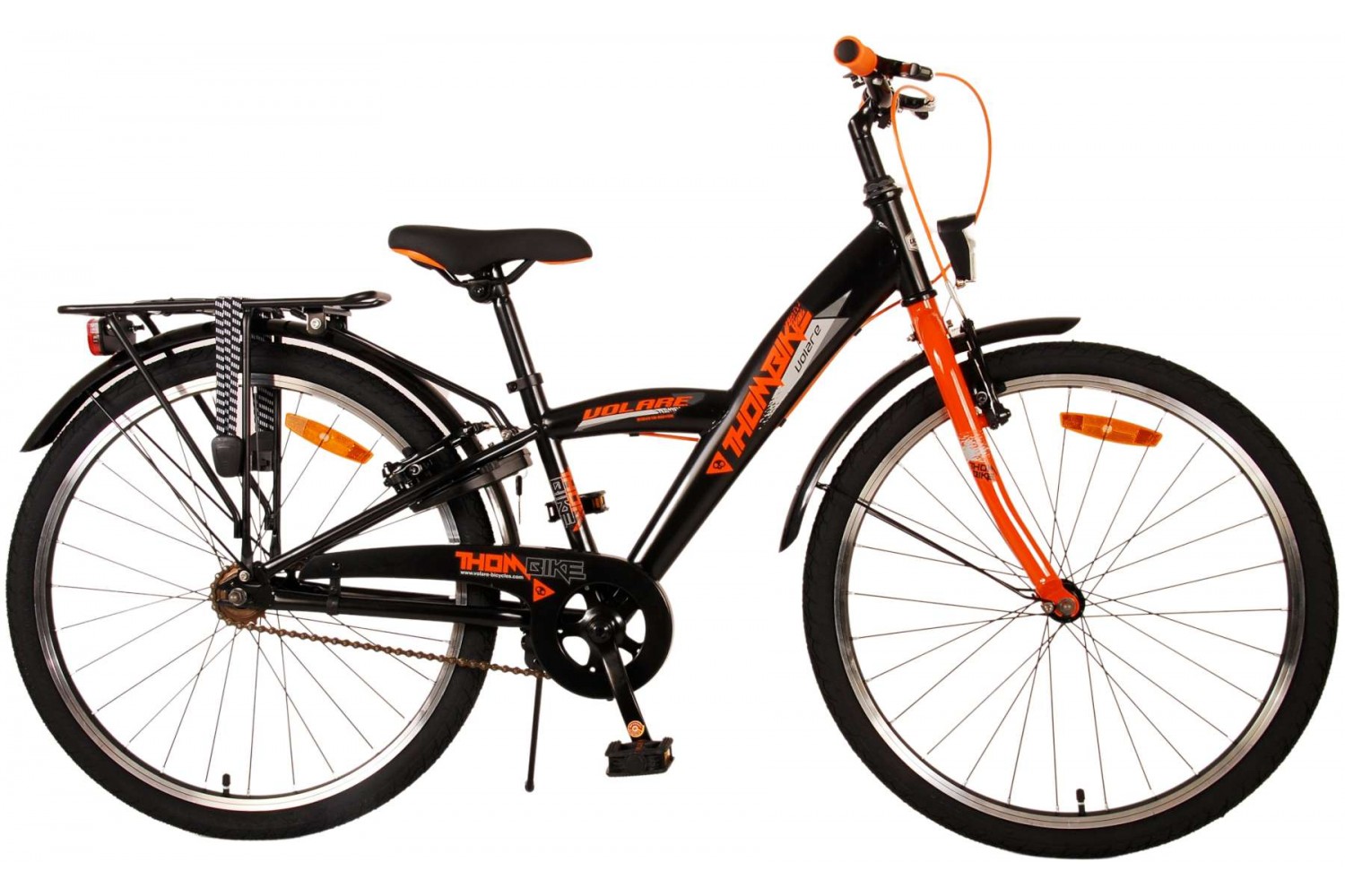 Volare Thombike Jongensfiets 24 inch Zwart Oranje | 2 handremmen