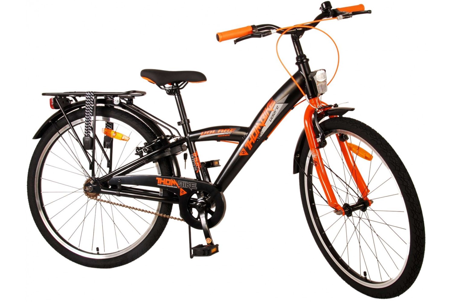 Volare Thombike Jongensfiets 24 inch Zwart Oranje | 2 handremmen