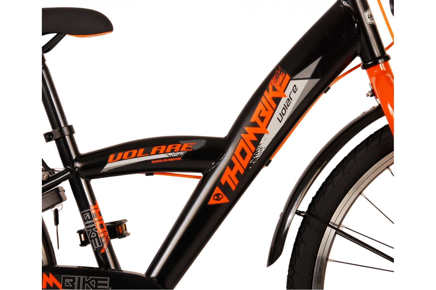 Volare Thombike Jongensfiets 24 inch Zwart Oranje | 2 handremmen