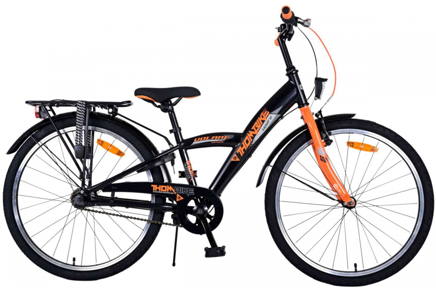 Volare Thombike 3V Jongensfiets 24 inch Zwart Oranje