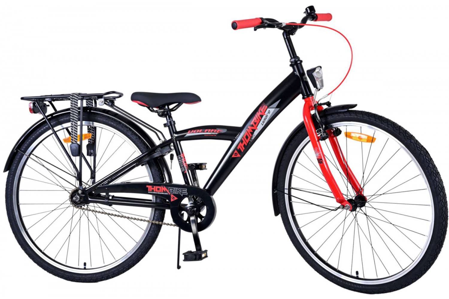 Volare Thombike Jongensfiets 26 inch Zwart Rood