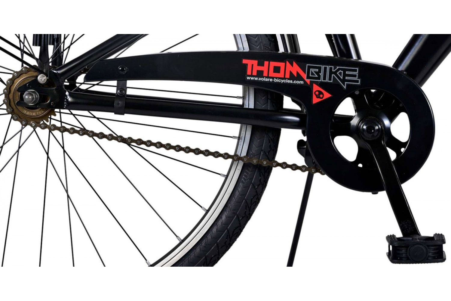 Volare Thombike Jongensfiets 26 inch Zwart Rood | 2 handremmen