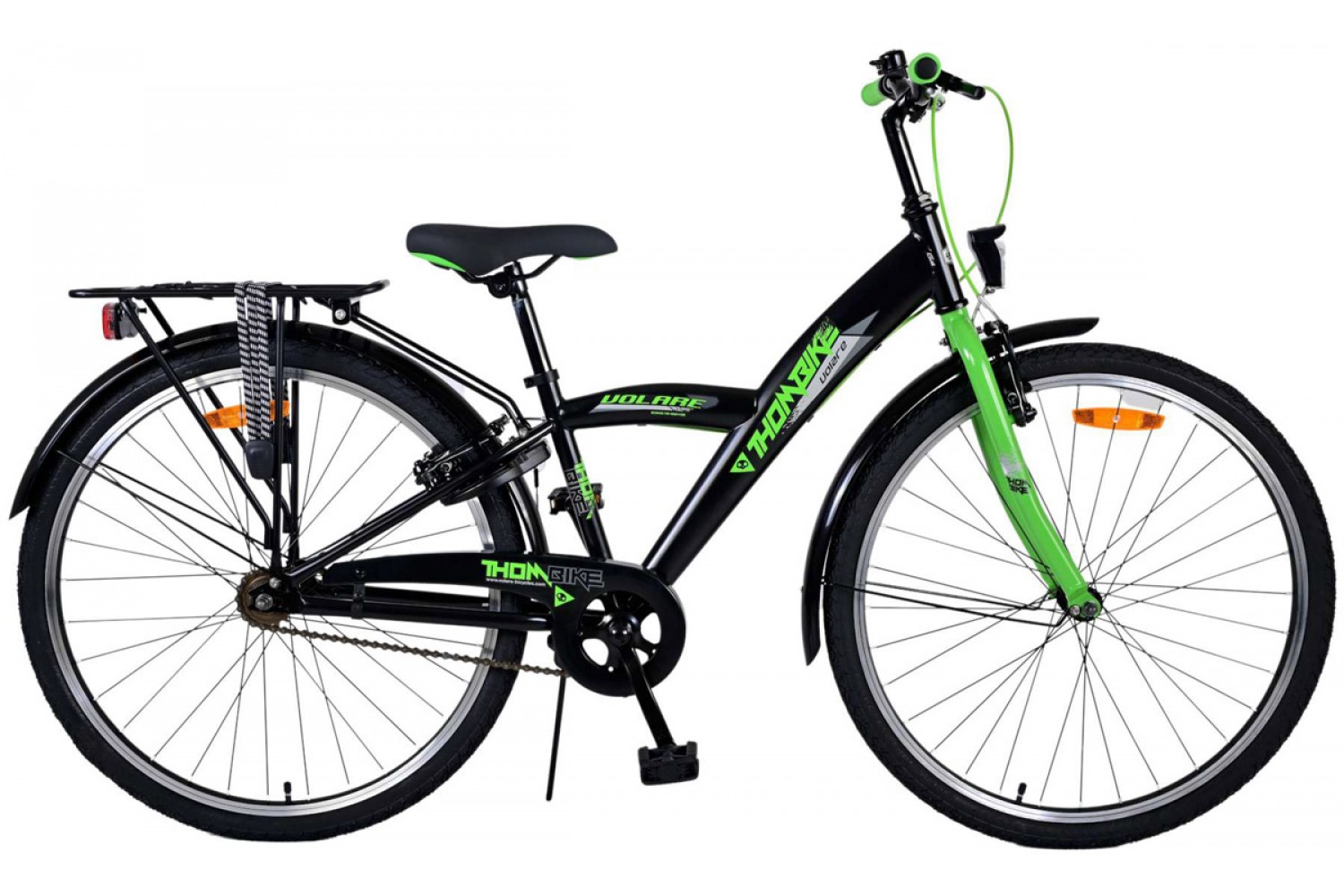 Volare Thombike Jongensfiets 26 inch Zwart Groen | 2 handremmen