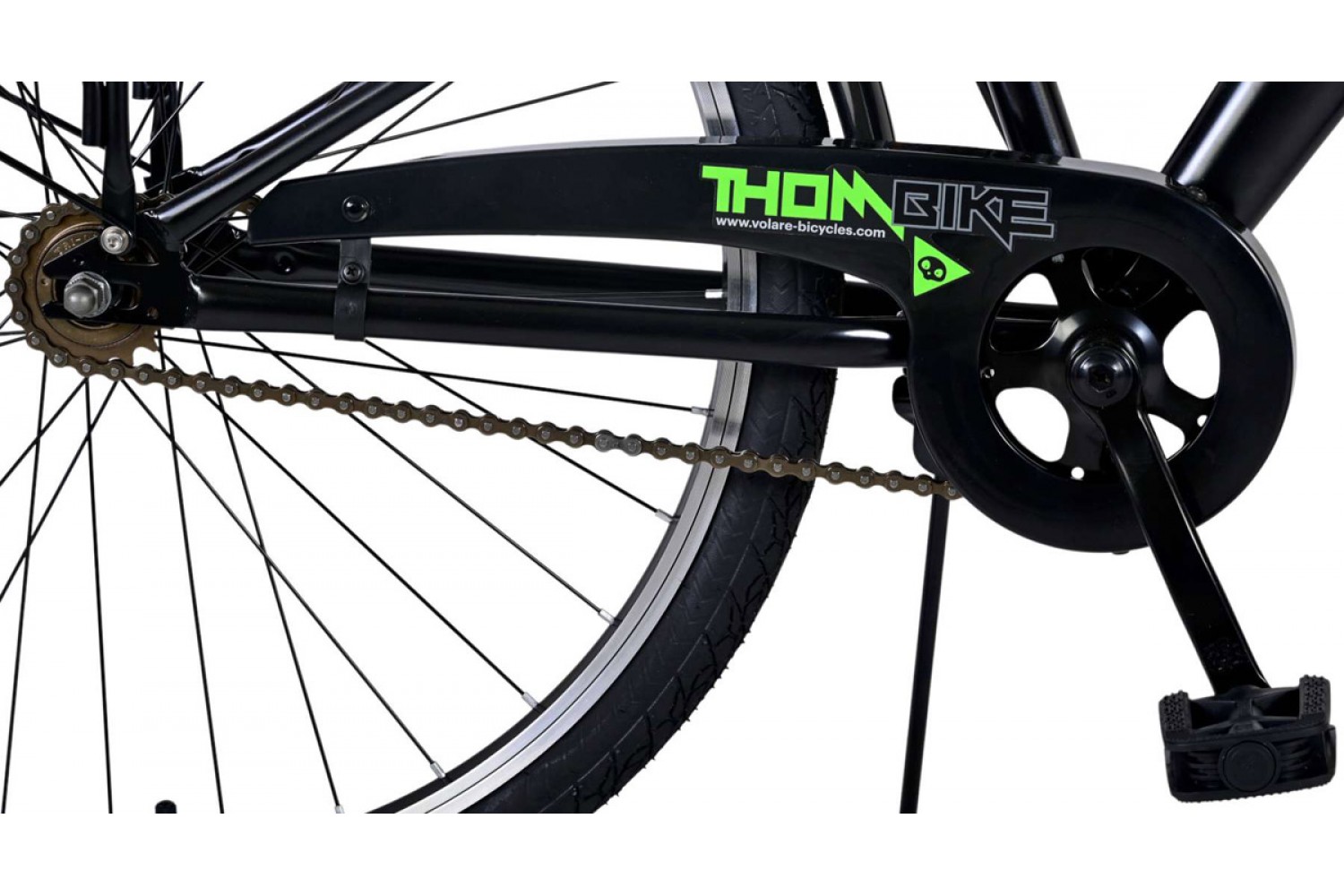 Volare Thombike Jongensfiets 26 inch Zwart Groen | 2 handremmen