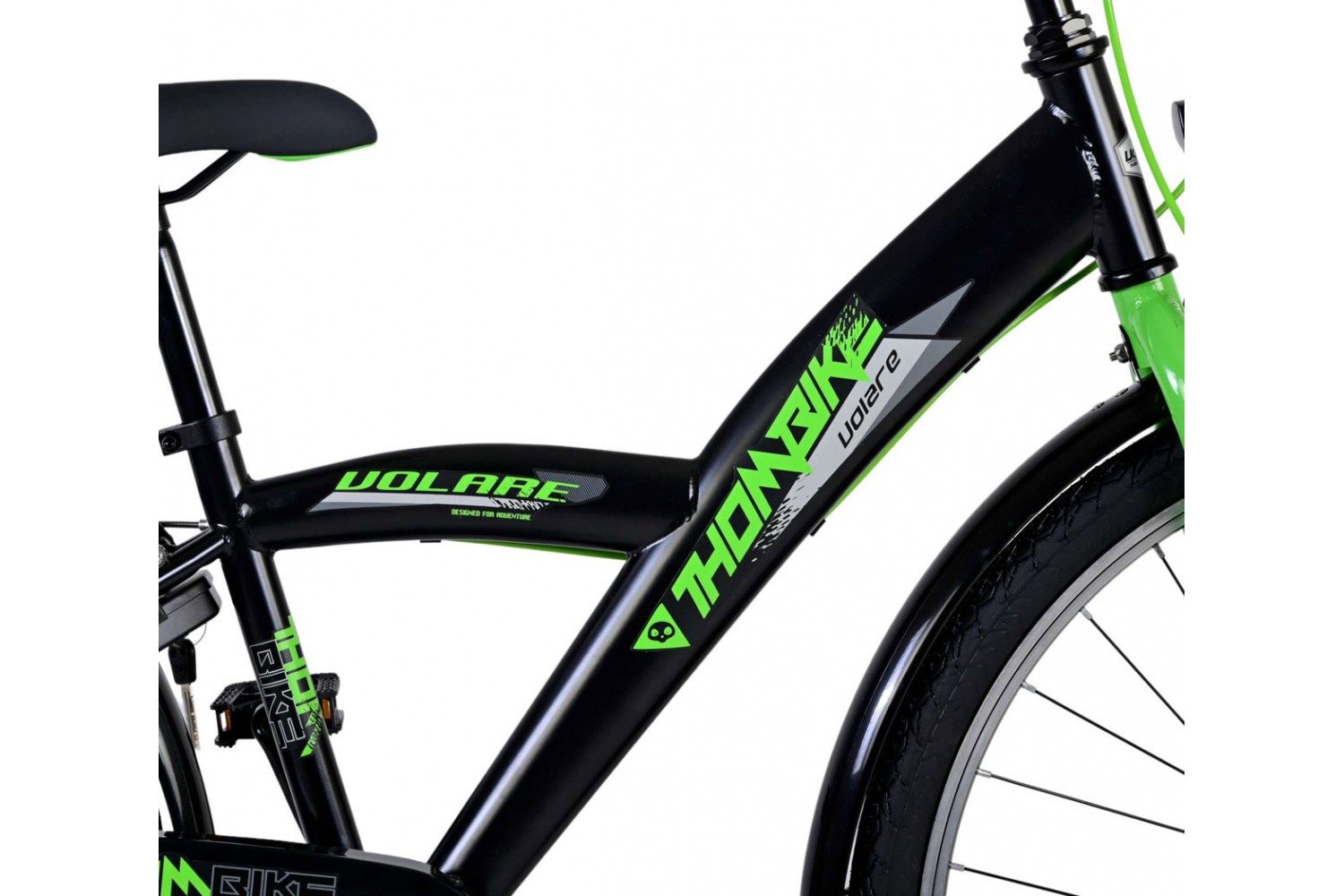 Volare Thombike Jongensfiets 26 inch Zwart Groen | 2 handremmen