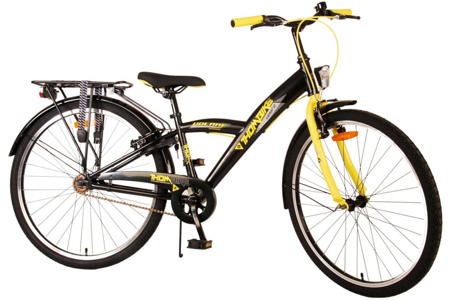 Volare Thombike Jongensfiets 26 inch Zwart Geel | 2 handremmen