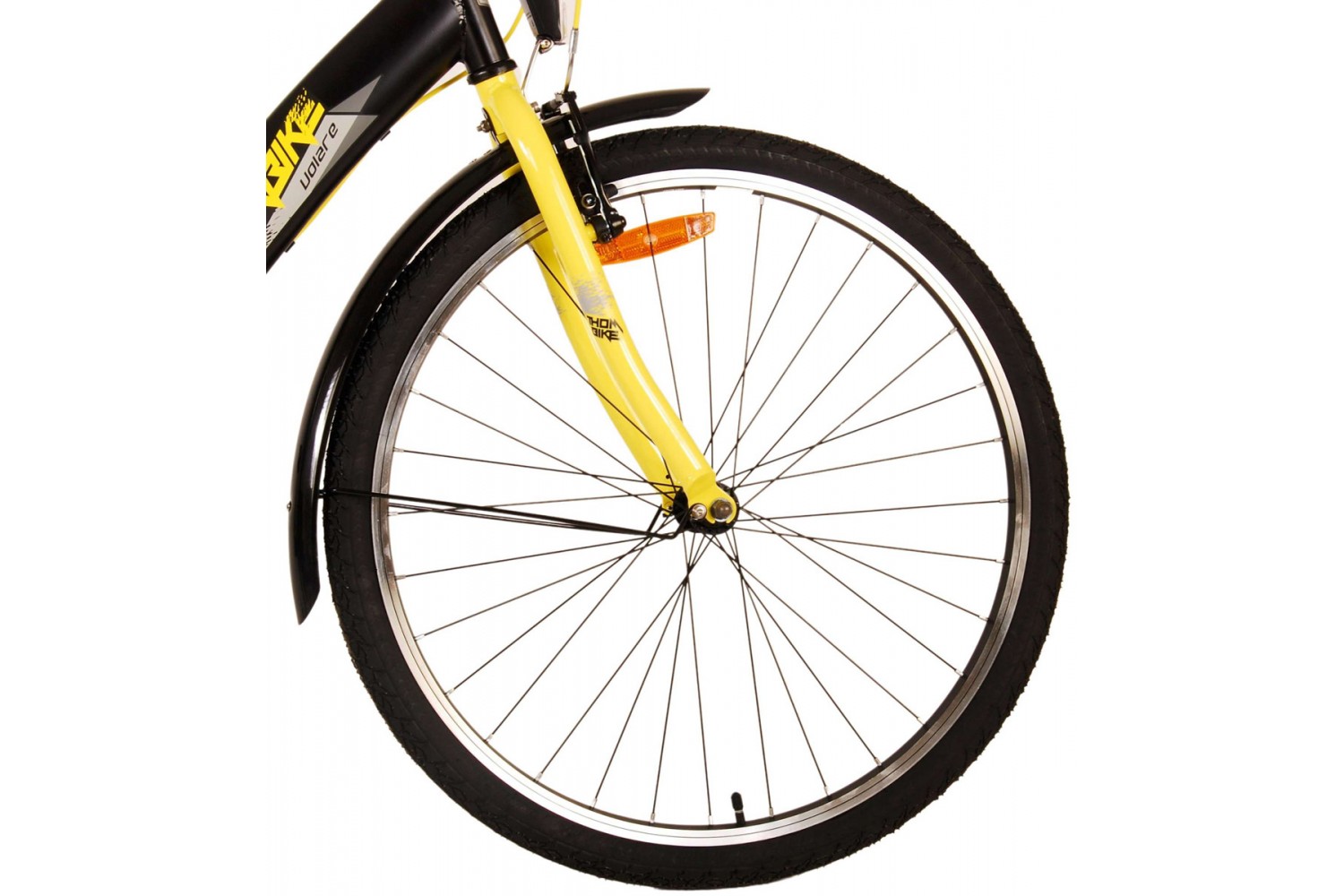 Volare Thombike Jongensfiets 26 inch Zwart Geel | 2 handremmen