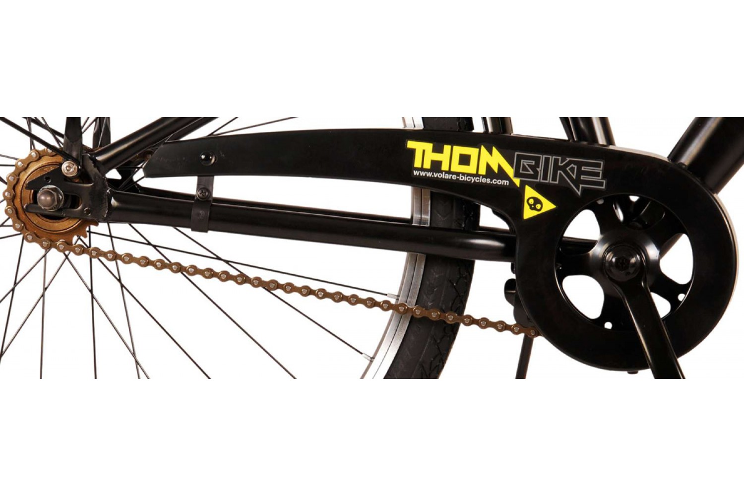 Volare Thombike Jongensfiets 26 inch Zwart Geel | 2 handremmen