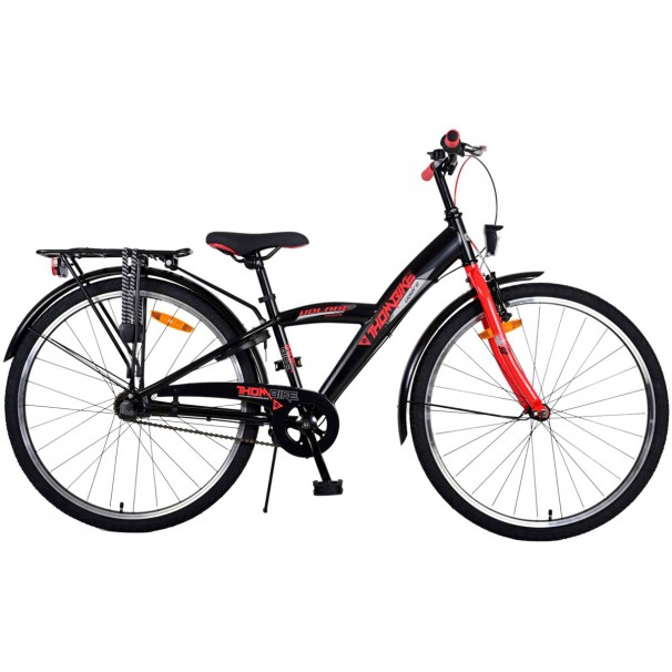 Volare Thombike Jongensfiets 26 inch Zwart Rood 3 versnellingen