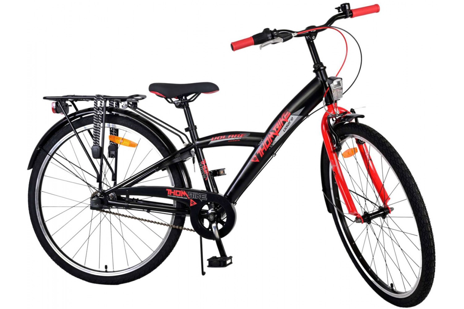 Volare Thombike 3V Jongensfiets 26 inch Zwart Rood