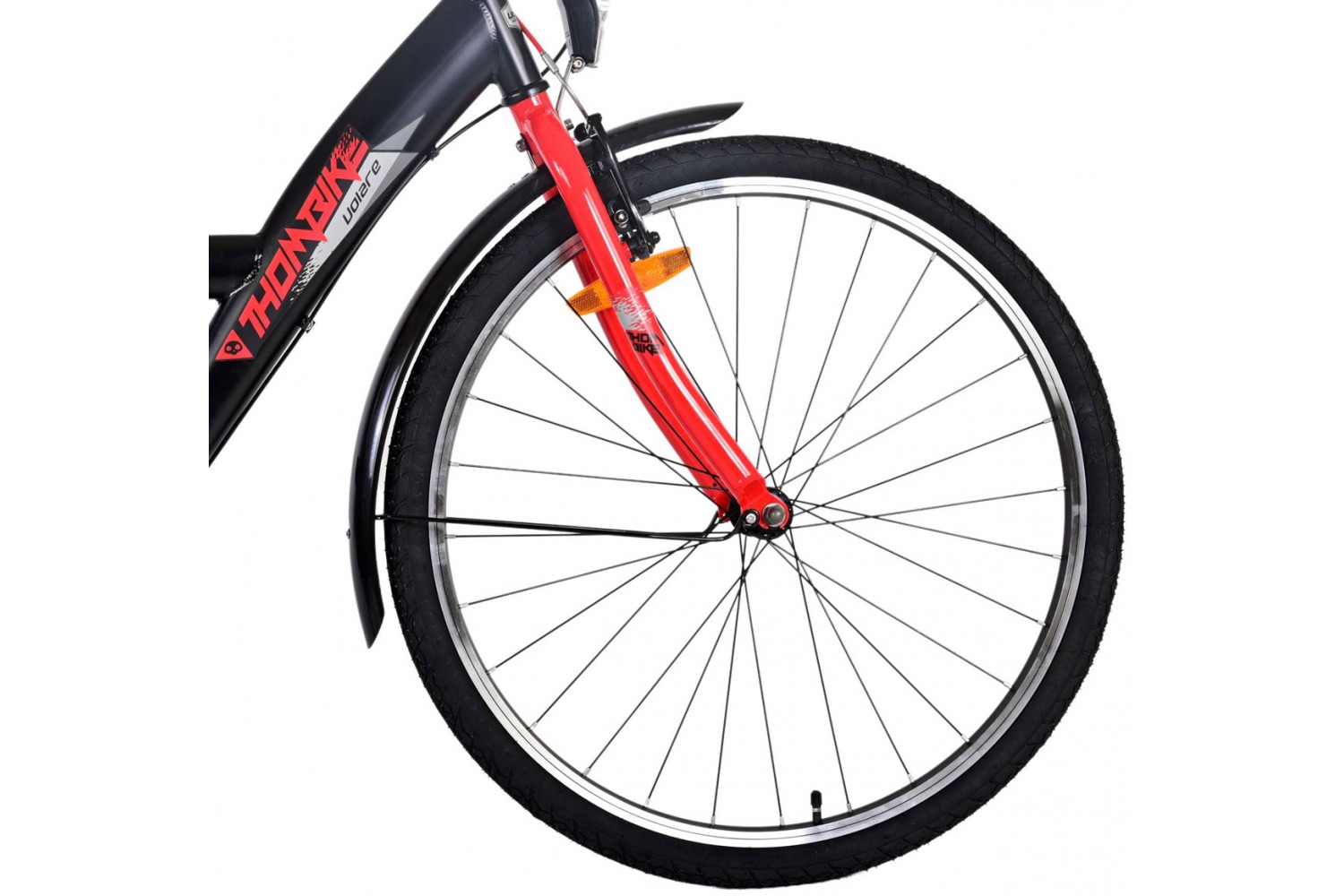 Volare Thombike 3V Jongensfiets 26 inch Zwart Rood