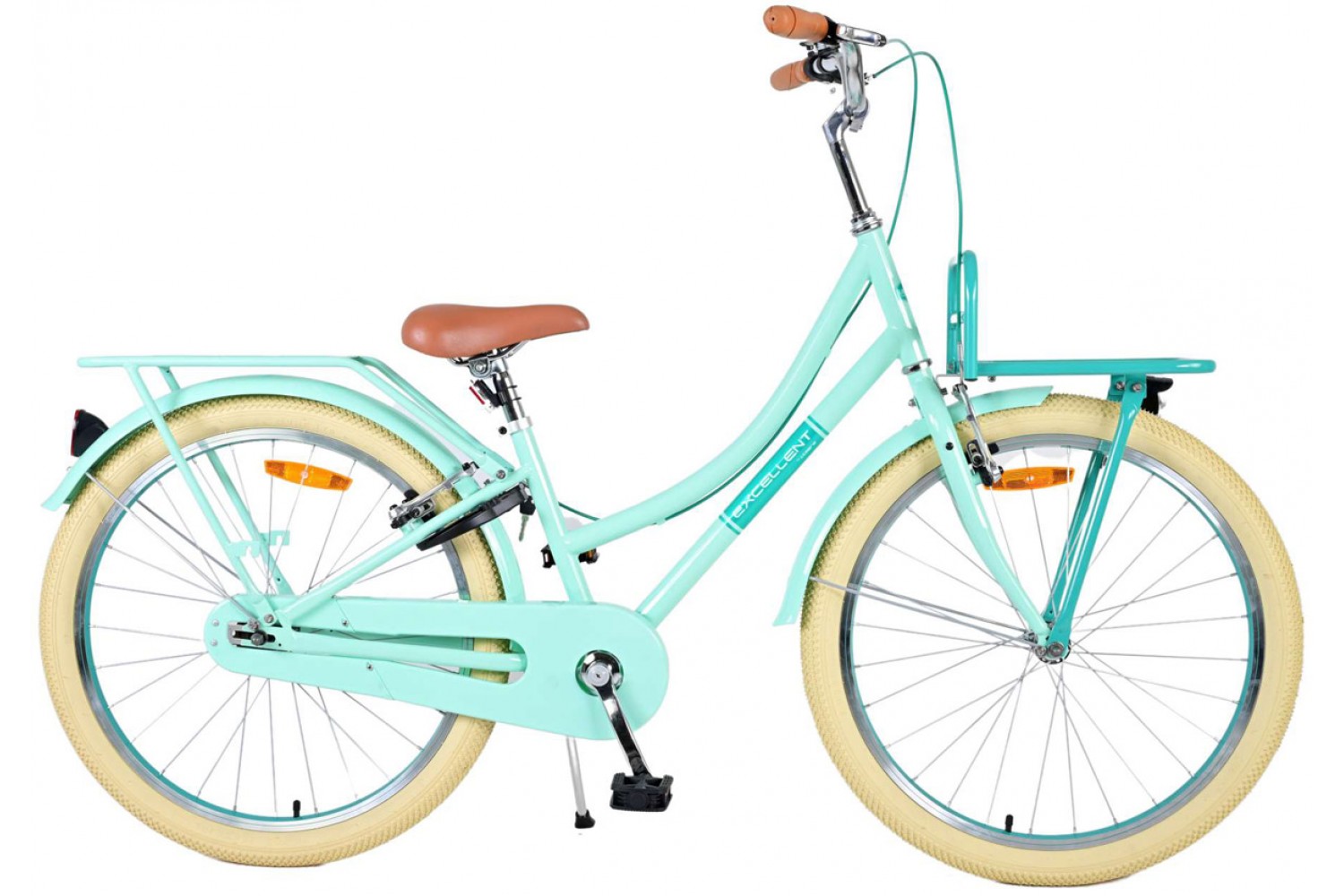 Volare Excellent Meisjesfiets 24 inch Groen | 2 handremmen