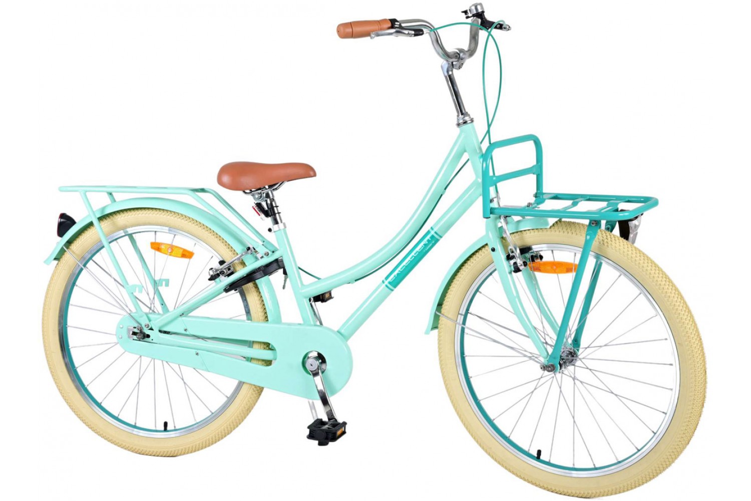 Volare Excellent Meisjesfiets 24 inch Groen | 2 handremmen