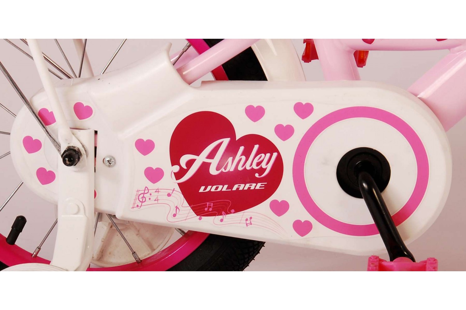 Volare Ashley Kinderfiets 14 inch Meisjes Wit Roze