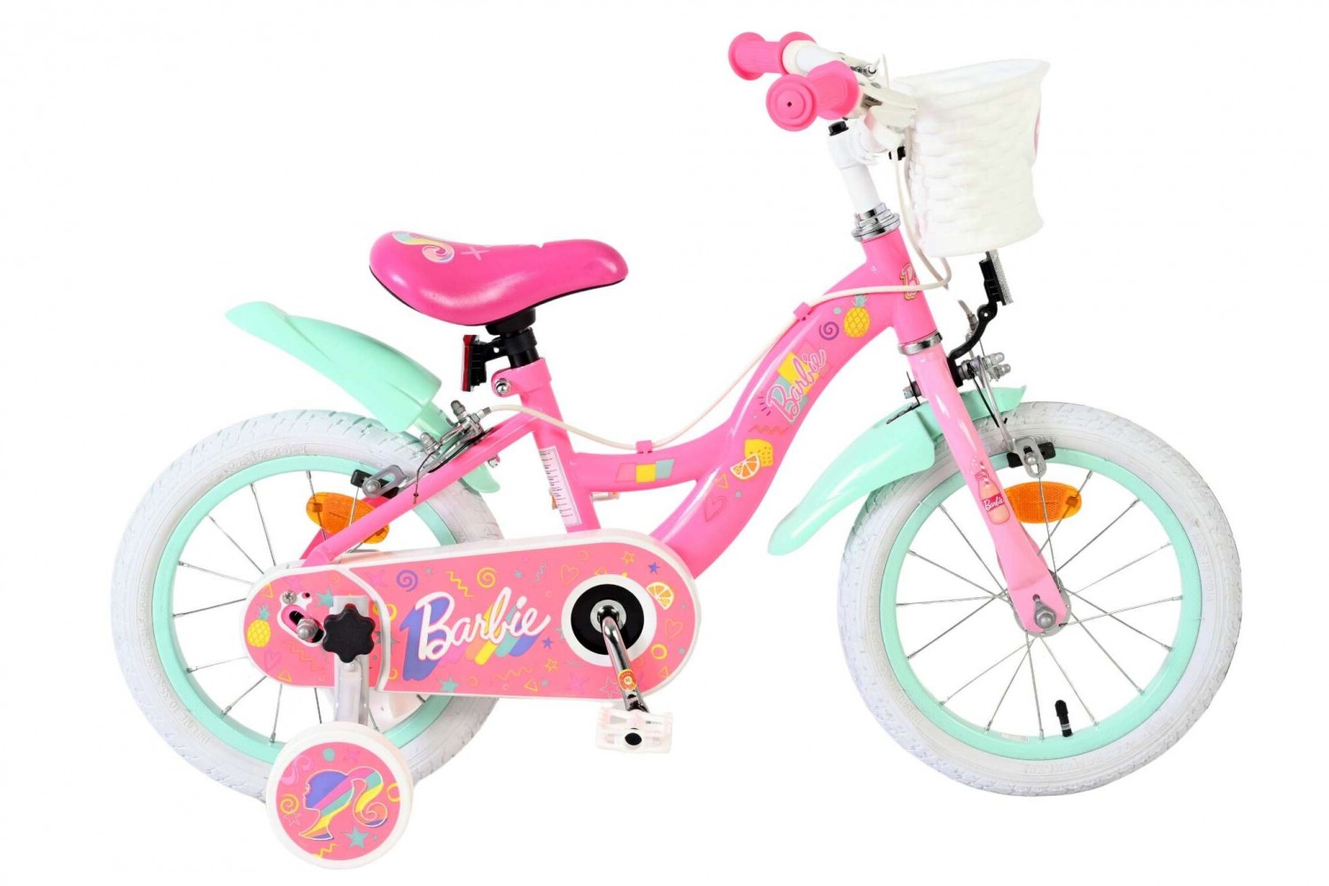 Barbie Kinderfiets Meisjes 14 inch Roze | 2 Handremmen (Geen terugtraprem)