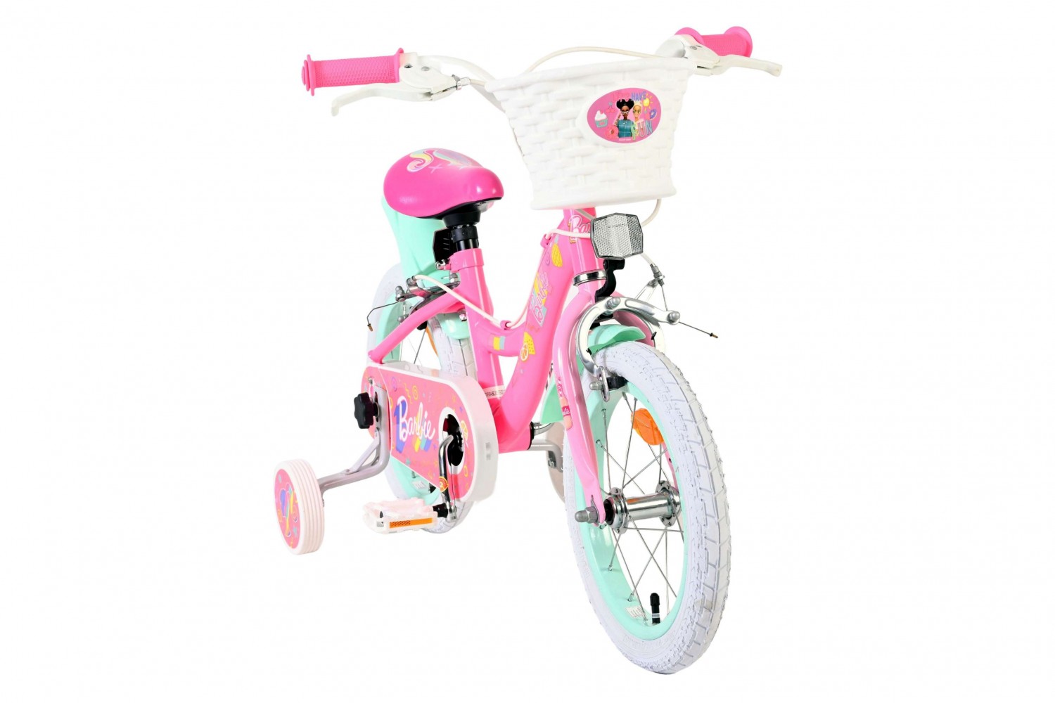 Barbie Kinderfiets Meisjes 14 inch Roze | 2 Handremmen (Geen terugtraprem)