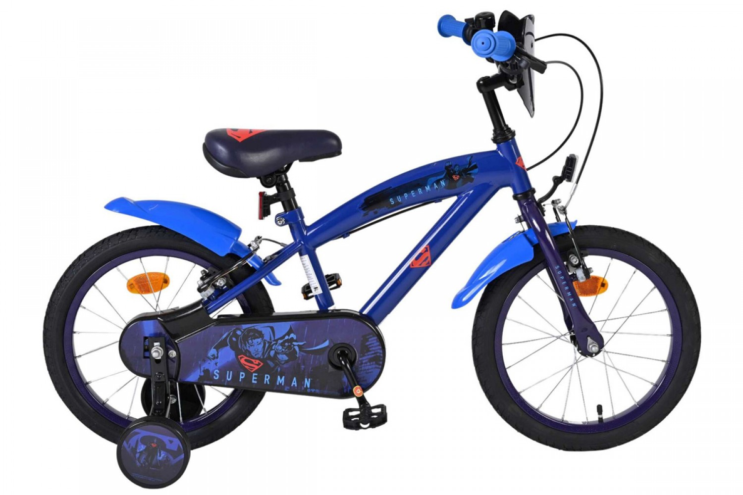 Superman Kinderfiets Jongens 16 inch Blauw | Twee Handremmen