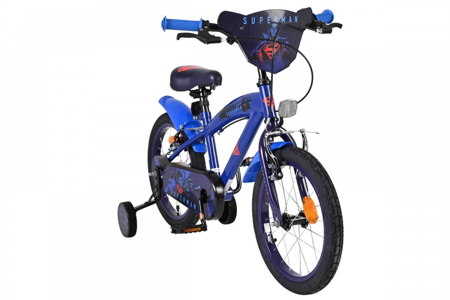 Superman Kinderfiets Jongens 16 inch Blauw | Twee Handremmen