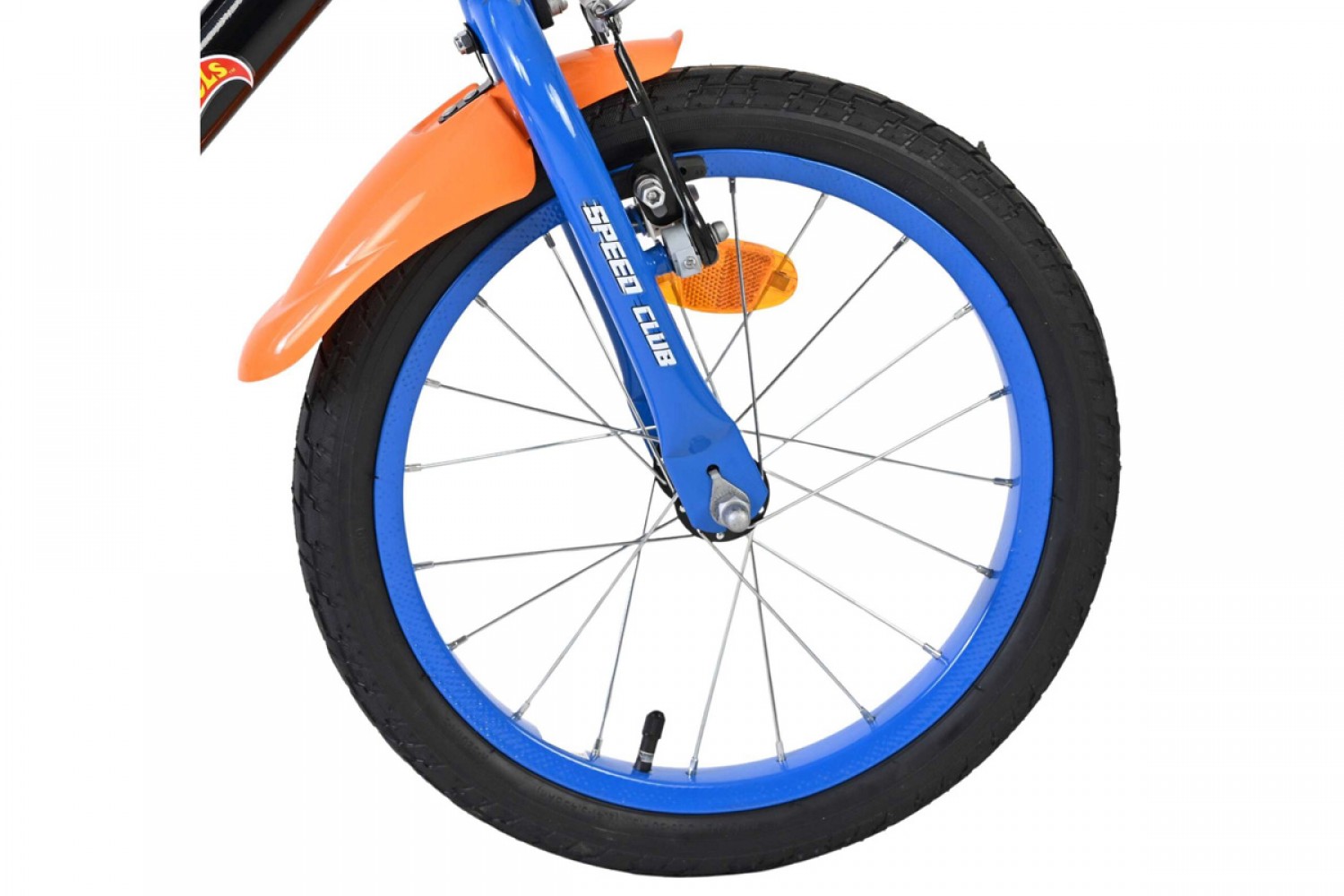 Hot Wheels Kinderfiets Jongens 16 inch Zwart Oranje Blauw | Twee Handremmen
