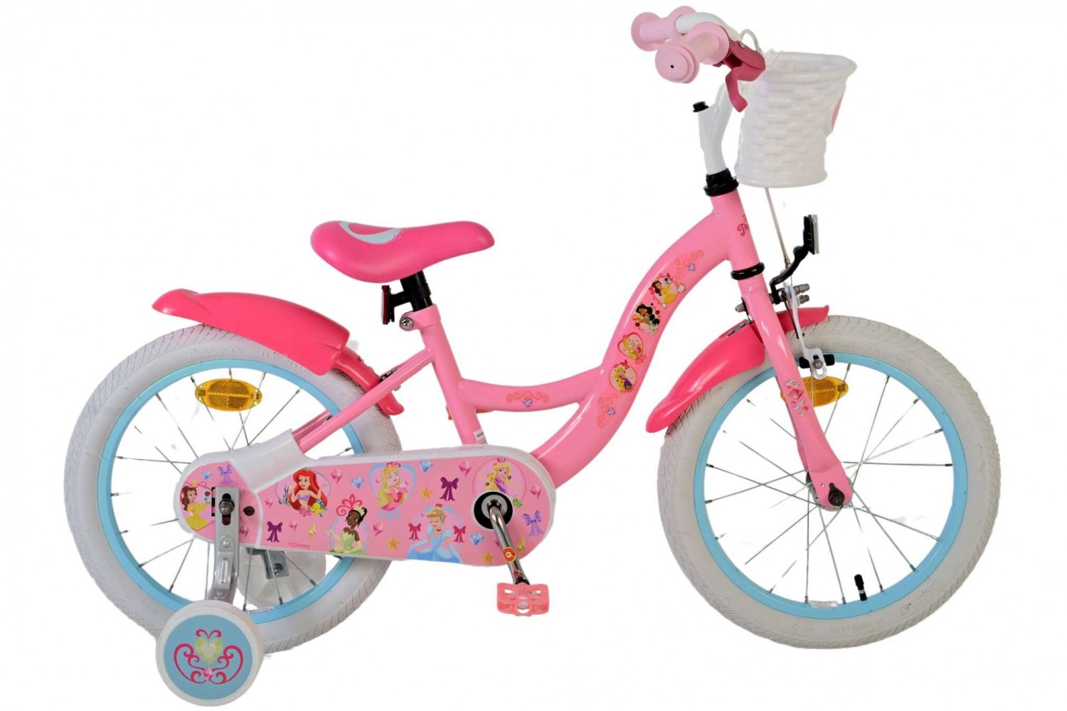 Disney Princess Meisjesfiets 16 inch Roze | 2 handremmen Disney Princess Meisjesfiets 16 inch Roze | 2 handremmen