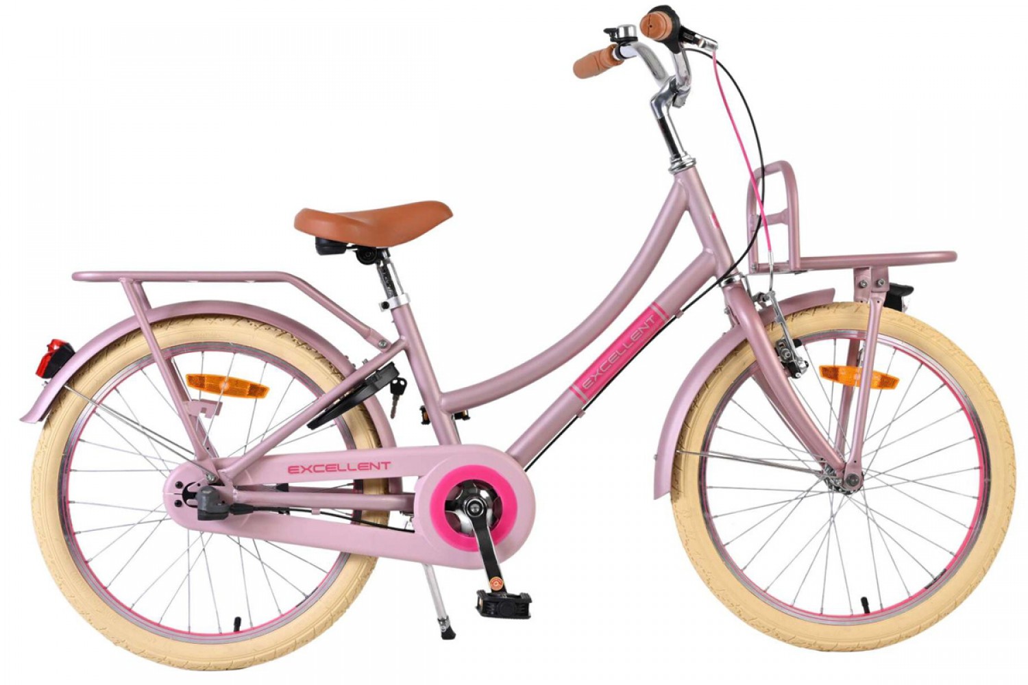 Volare Excellent Kinderfiets Meisjes 20 inch Mat Roze 3 versnellingen