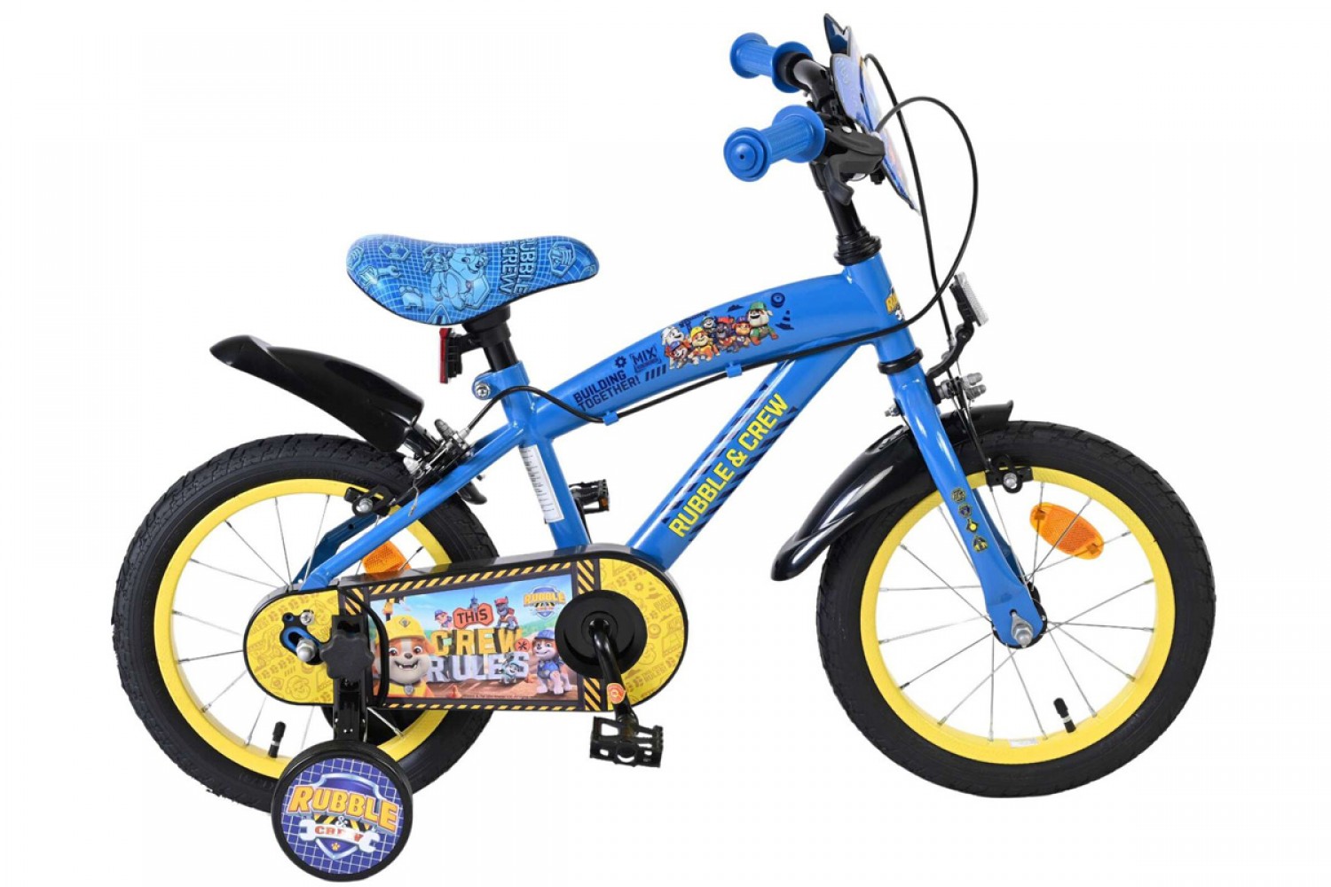Rubble & Crew Kinderfiets Jongens 14 inch Blauw | Twee Handremmen