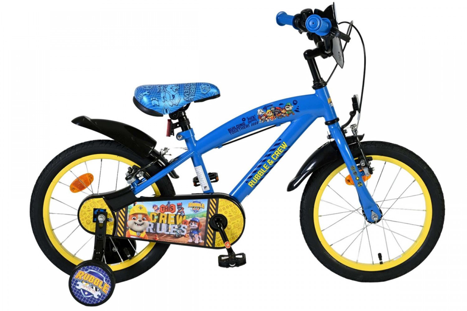 Rubble & Crew Kinderfiets Jongens 16 inch Blauw | Twee Handremmen