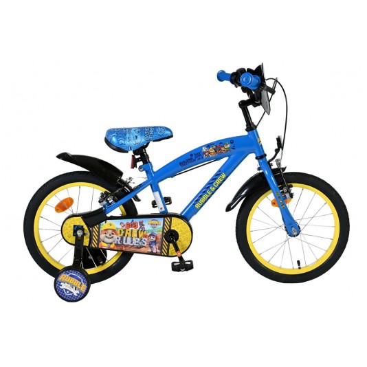 Rubble & Crew Kinderfiets Jongens 16 inch Blauw | 2 Handremmen (geen terugtraprem)