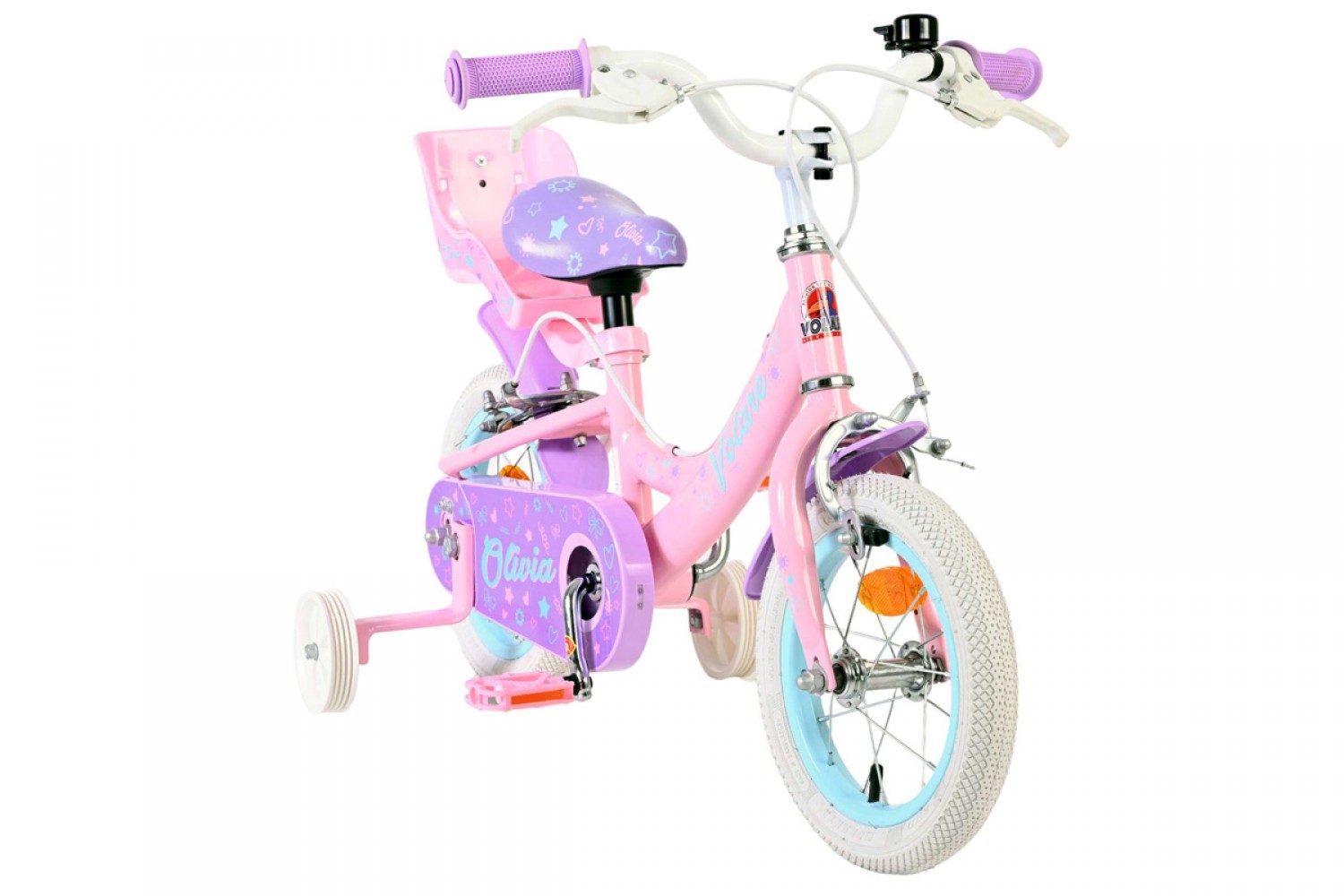 Volare Olivia Kinderfiets Meisjes 12 inch Roze | Twee Handremmen