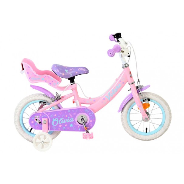 Volare Olivia Kinderfiets Meisjes 12 inch Roze | 2 Handremmen (geen terugtraprem)