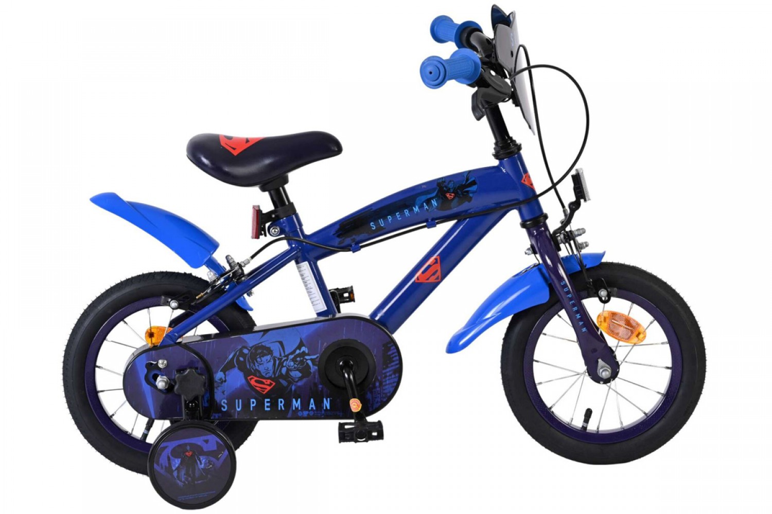 Superman Kinderfiets Jongens 12 inch Blauw | Twee Handremmen