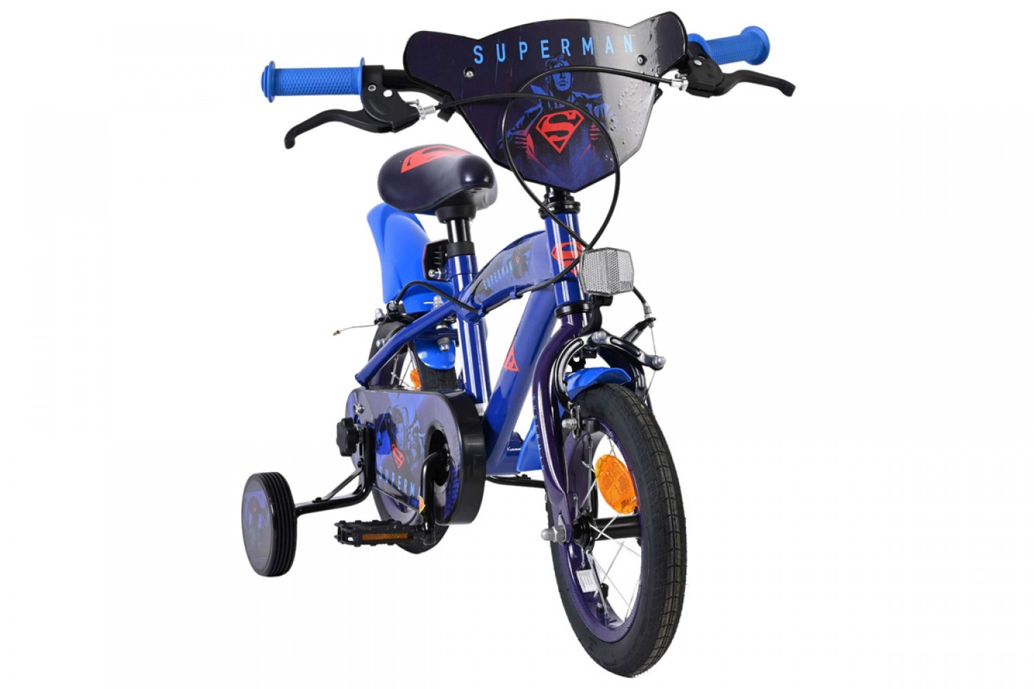 Superman Kinderfiets Jongens 12 inch Blauw | Twee Handremmen