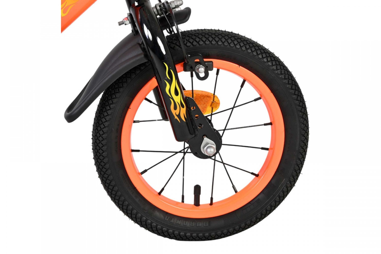 Volare Strike Kinderfiets Jongens 12 inch Zwart Oranje | Twee Handremmen