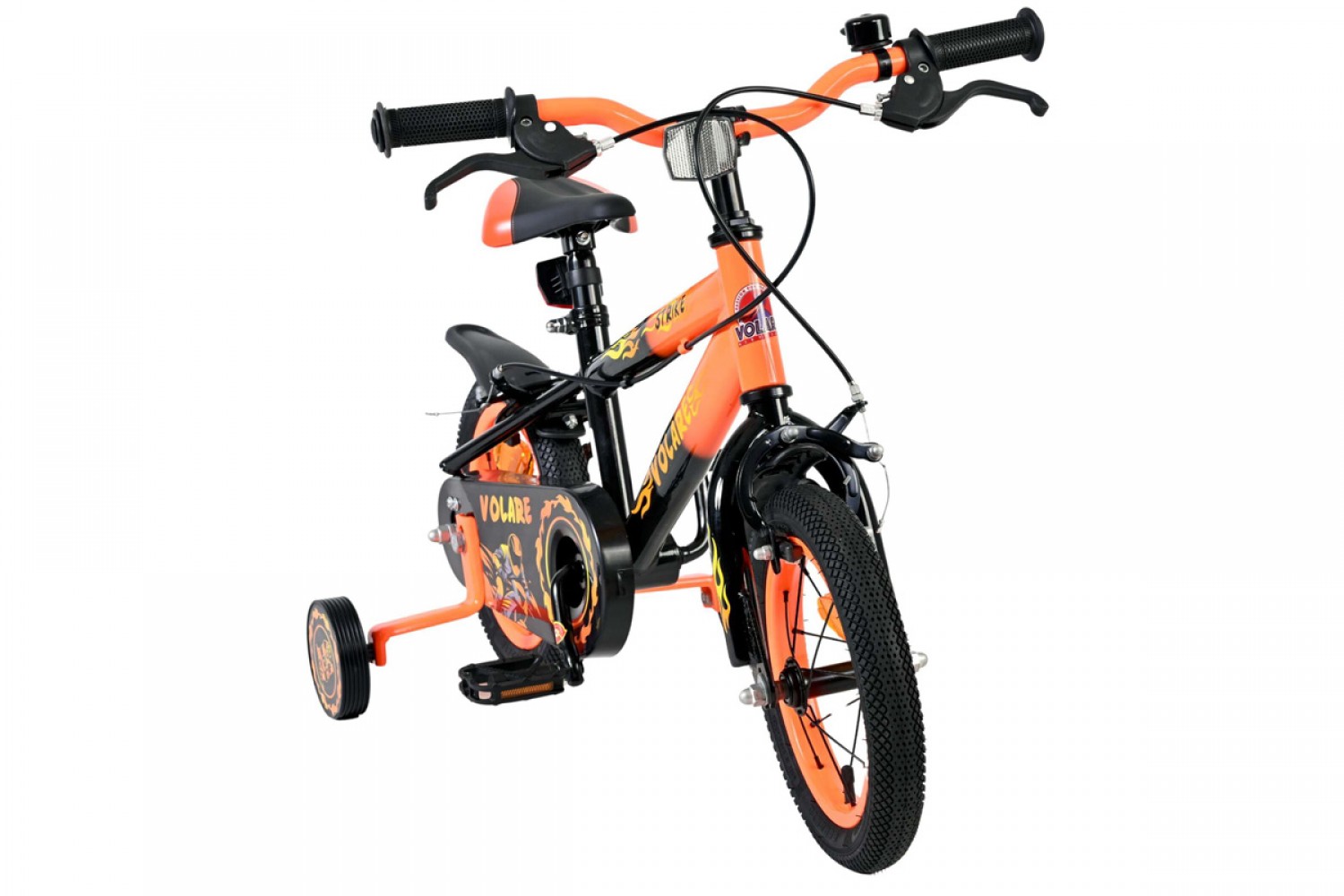 Volare Strike Kinderfiets Jongens 12 inch Zwart Oranje | Twee Handremmen